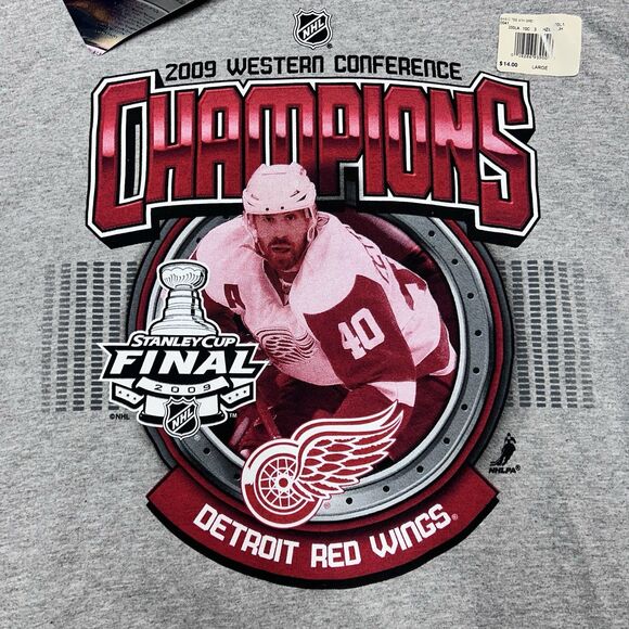 Detroit Red Wings Shirt 2009 Western Conference Champions Mens Large Deadstock - Picture 2 of 5